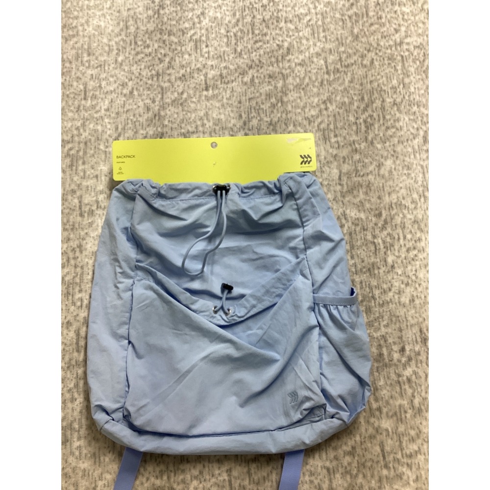 All in Motion Light Blue Cinch Closure Backpack Water‎ Repellent Drawstring Bag